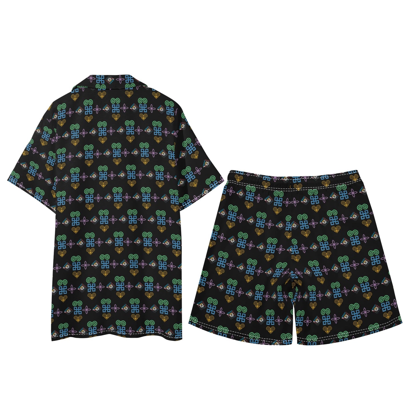 Savage Vision Mens Regular Fit Hawaiian Short Sleeve Shirt and Shorts Set