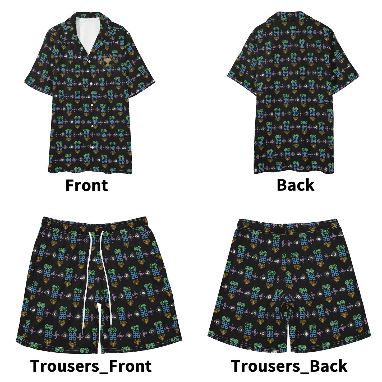 Savage Vision Mens Regular Fit Hawaiian Short Sleeve Shirt and Shorts Set