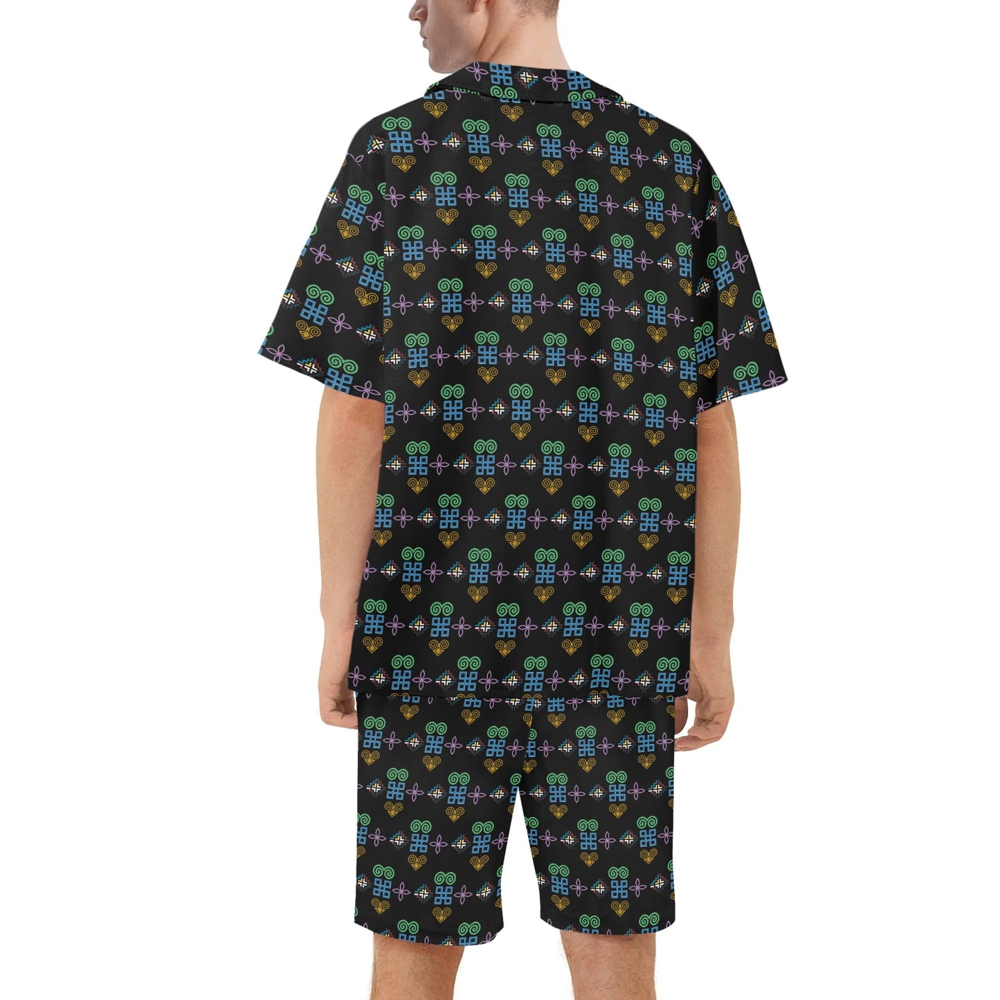 Savage Vision Mens Regular Fit Hawaiian Short Sleeve Shirt and Shorts Set