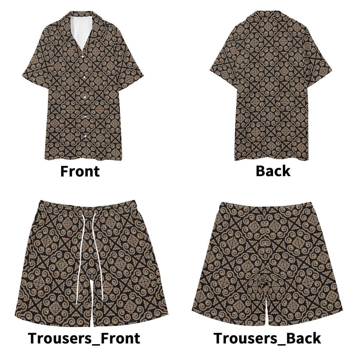 Savage Vision Mens Regular Fit Hawaiian Short Sleeve Shirt and Shorts Set