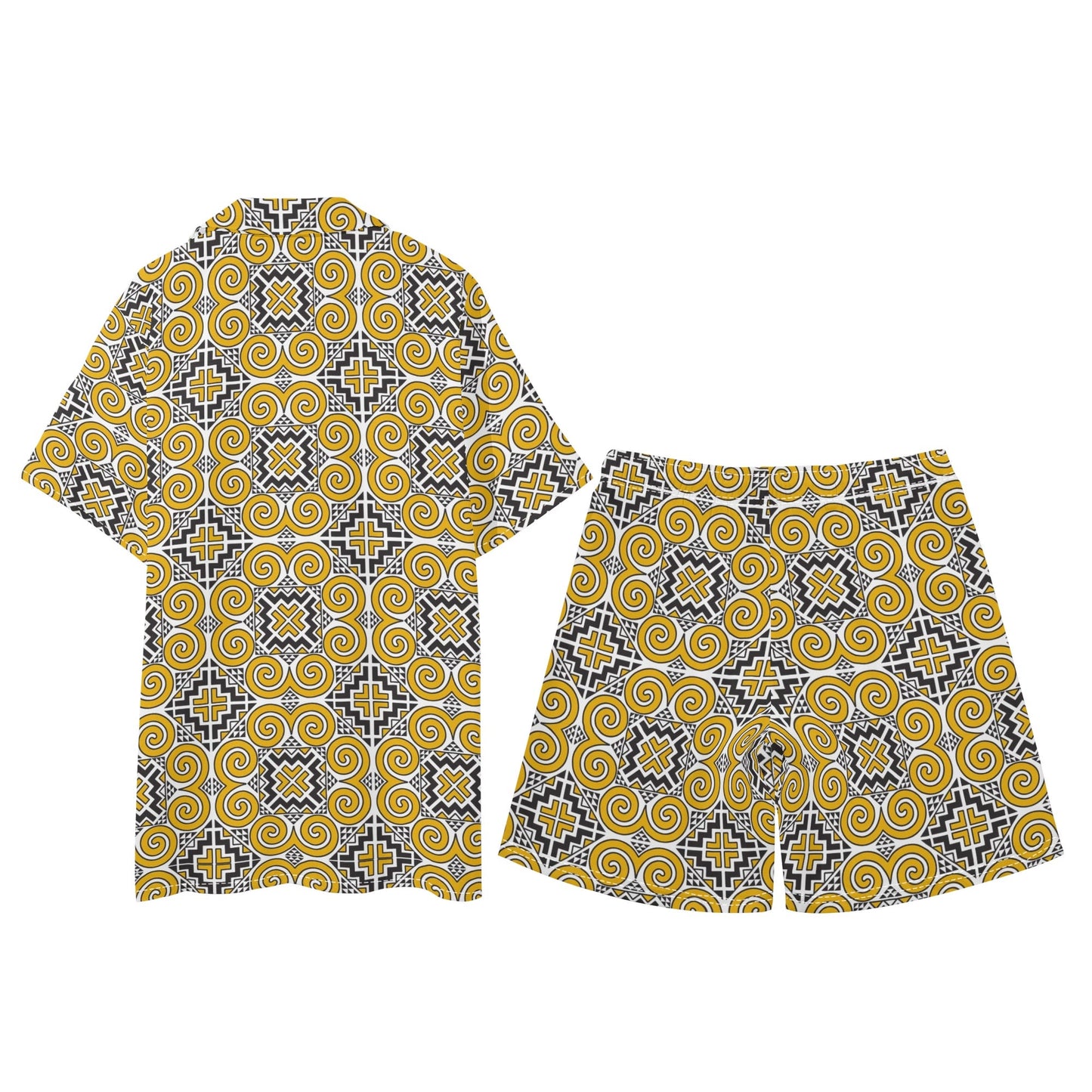 Savage Vision Mens Regular Fit Hawaiian Short Sleeve Shirt and Shorts Set