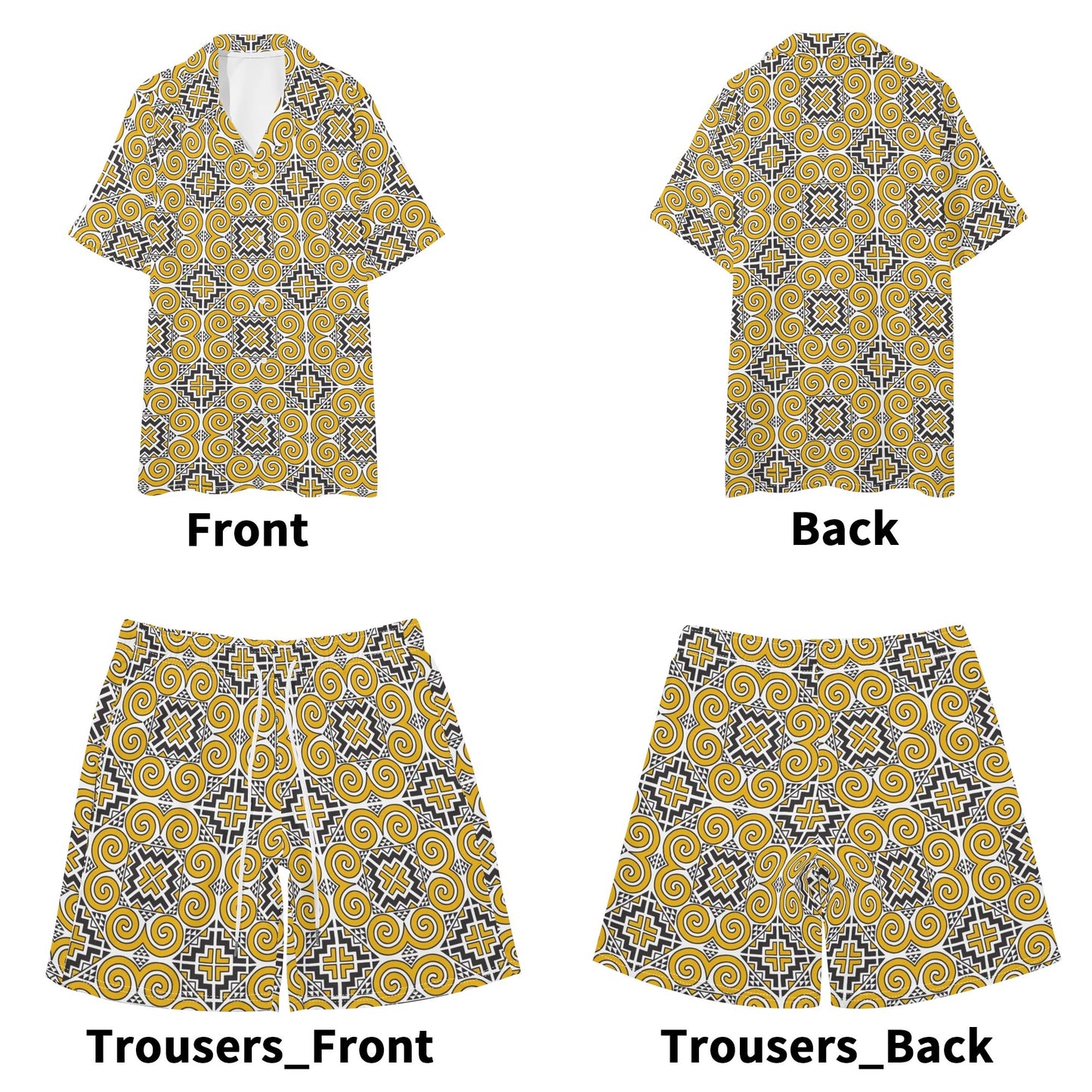 Savage Vision Mens Regular Fit Hawaiian Short Sleeve Shirt and Shorts Set