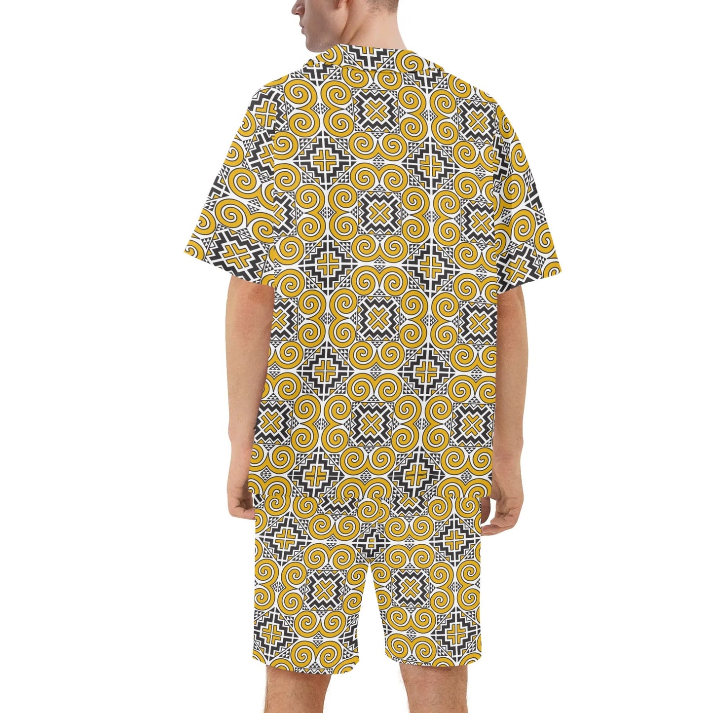 Savage Vision Mens Regular Fit Hawaiian Short Sleeve Shirt and Shorts Set