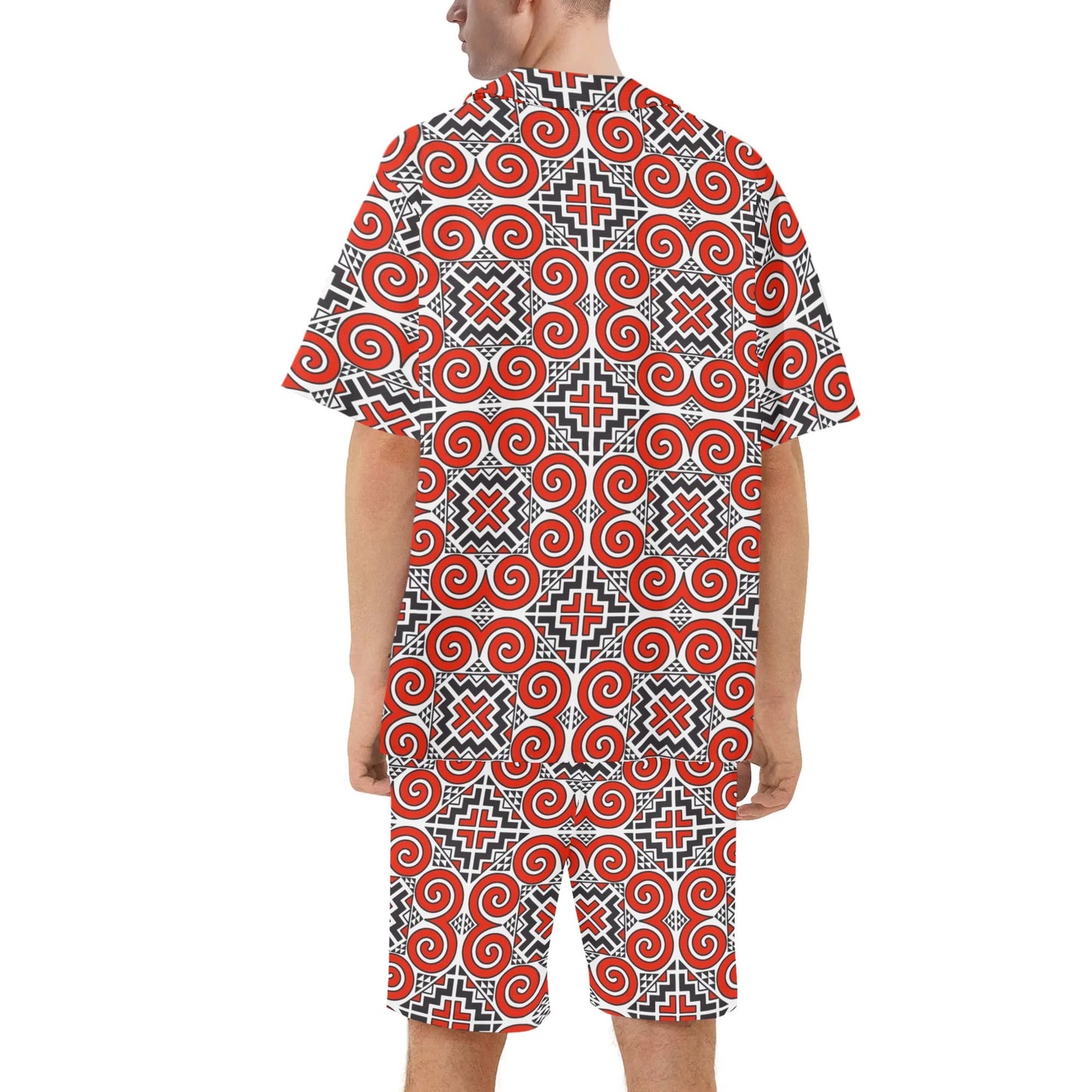 Savage Vision Mens Regular Fit Hawaiian Short Sleeve Shirt and Shorts Set