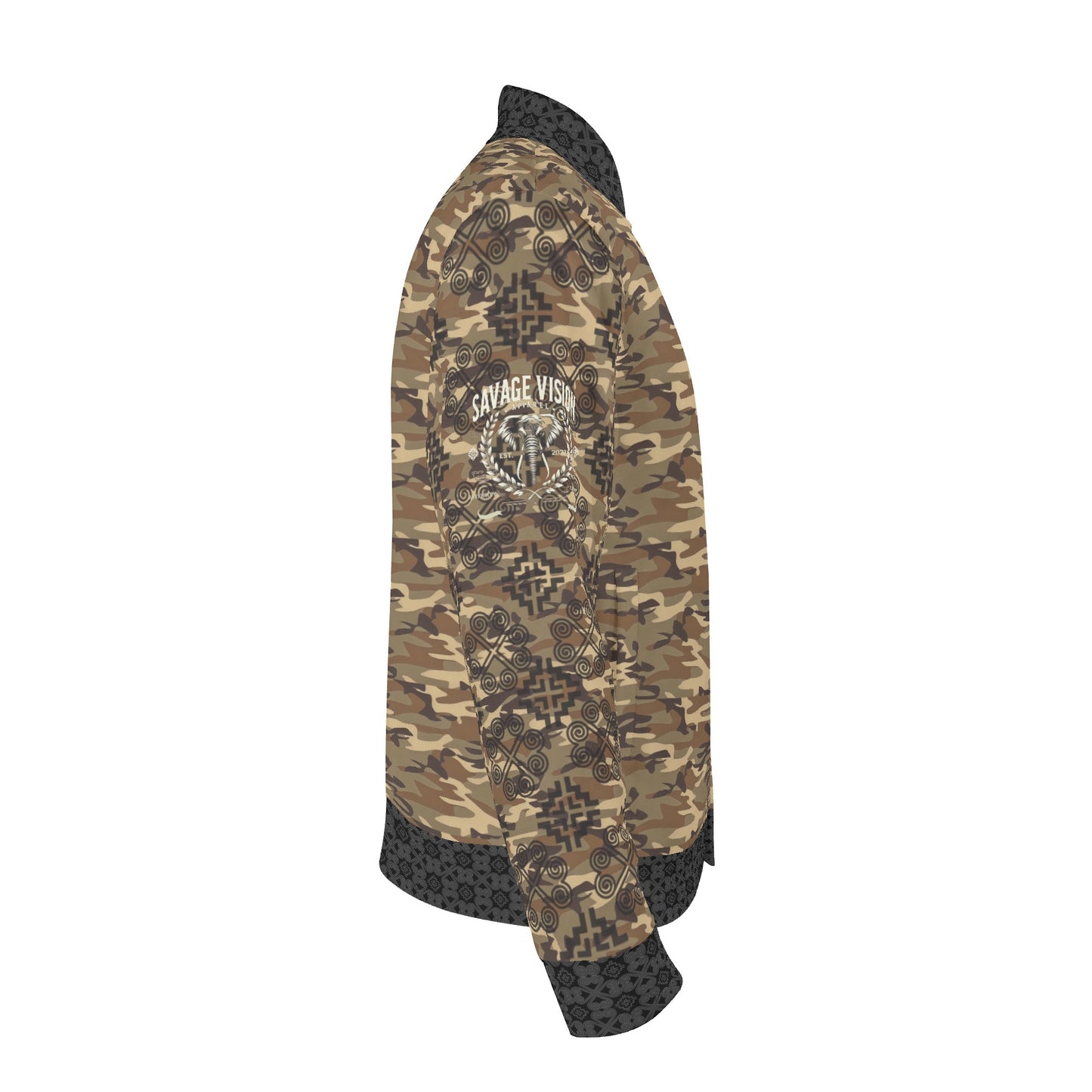Savage Vision Casual Light Camo Varsity Hmong Bomber Jacket