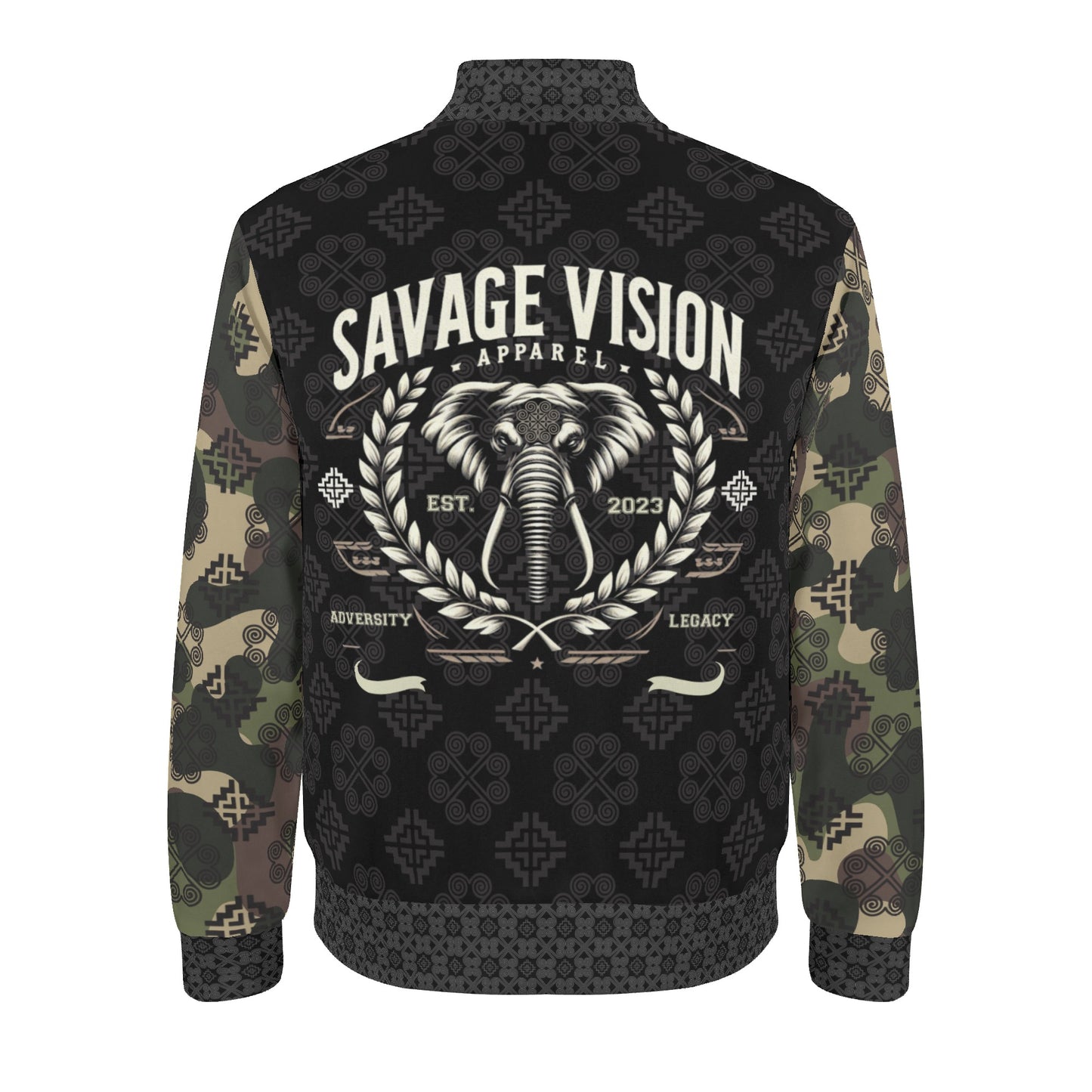 Savage Vision Casual Light Camo Varsity Hmong Bomber Jacket