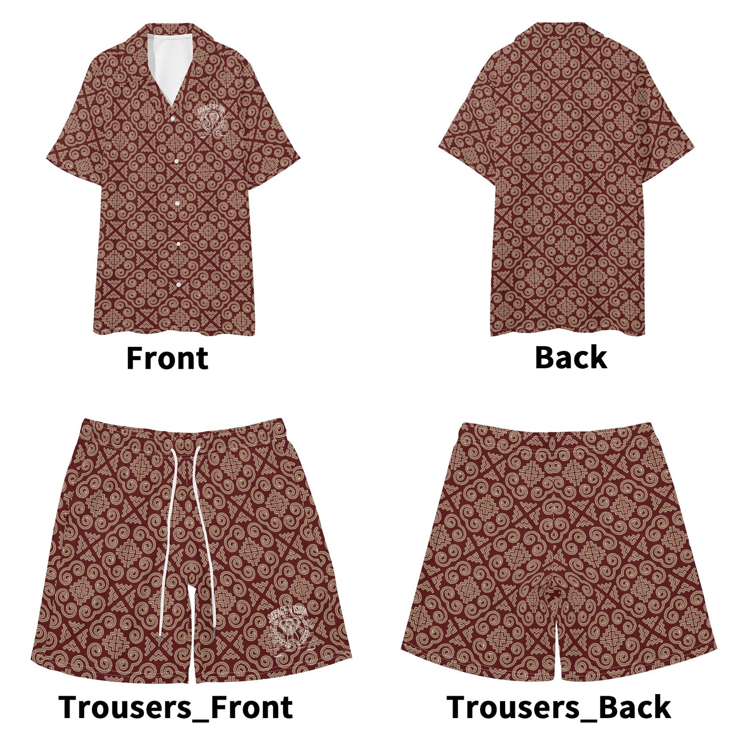 Savage Vision Mens Regular Fit Hawaiian Short Sleeve Shirt and Shorts Set
