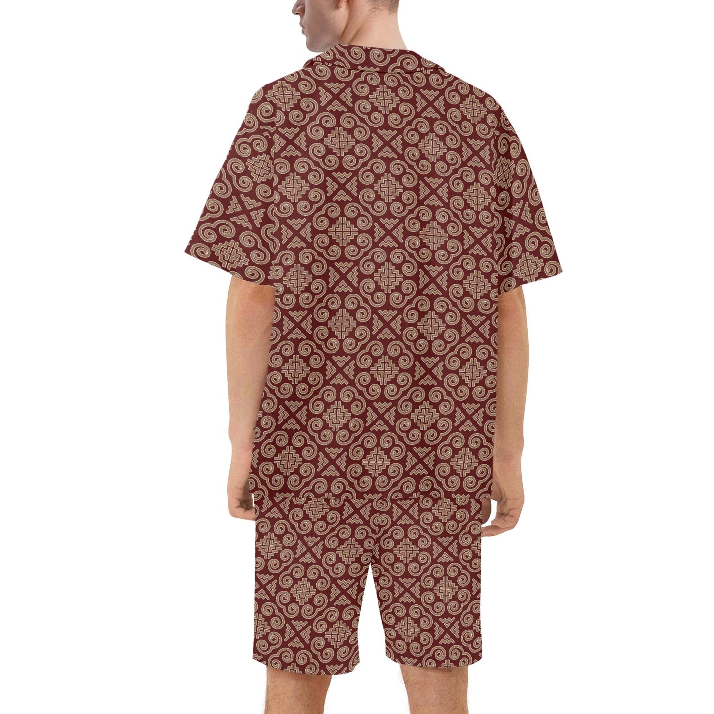Savage Vision Mens Regular Fit Hawaiian Short Sleeve Shirt and Shorts Set