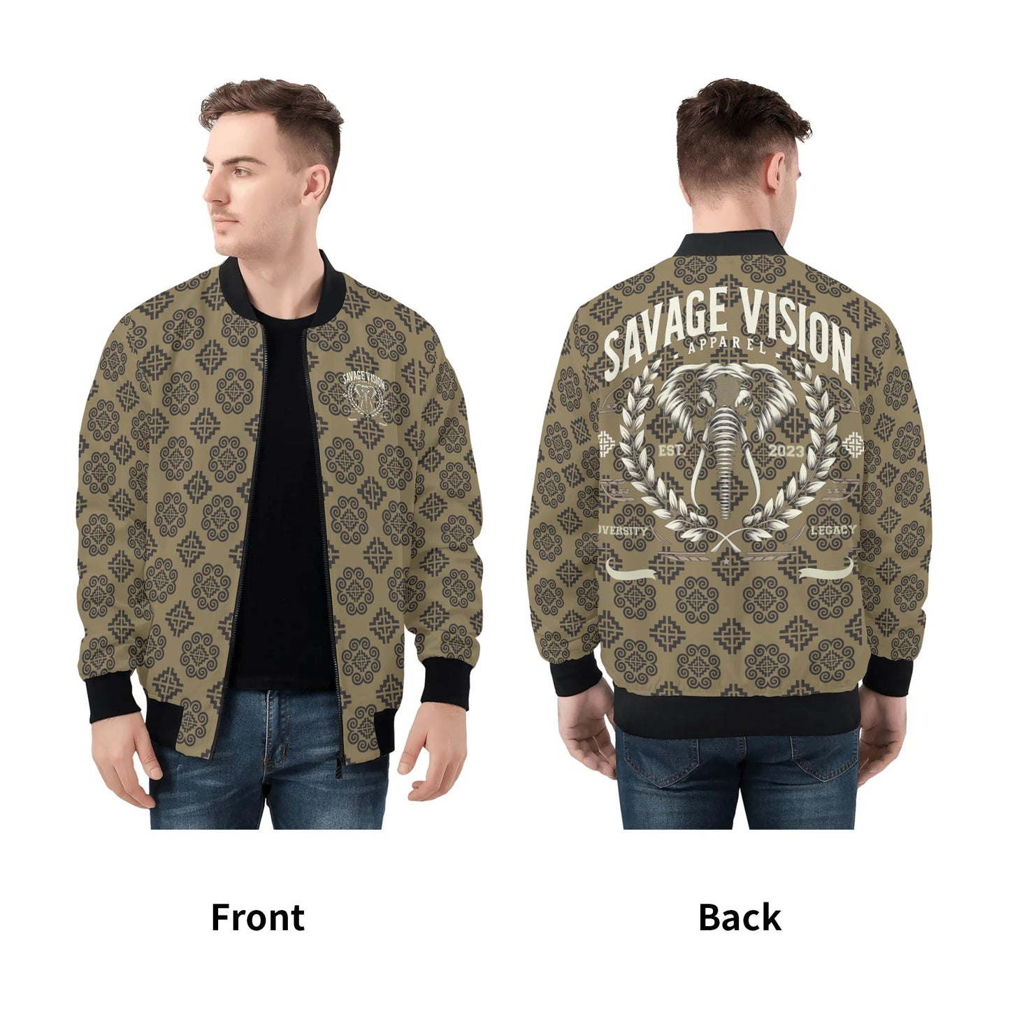 Savage Vision Casual Varsity Hmong Bomber Jacket