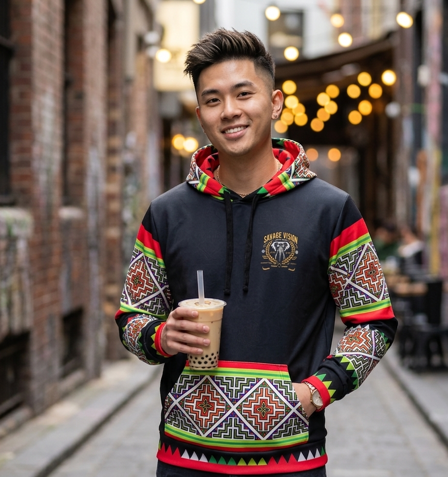 Hmong Tribal Owl Athletic Hoodie